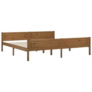 Berkfield Bed Frame Solid Pinewood Honey Brown 200x200 cm