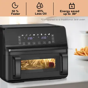 Dual Air Fryer 9L, 2X4.5L Dual Zone Air Fryer Digital Airfryer Oil Free Air Frier, Removable Divider, Touch Screen, 8 Presets, Sync Finish, 80-200°C 60Mins Timer, Cookbook, 2500W, Black