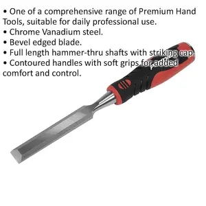 19mm Bevel Edged Hammer-Thru Wood Chisel - Durable Chrome Vanadium Steel Tool