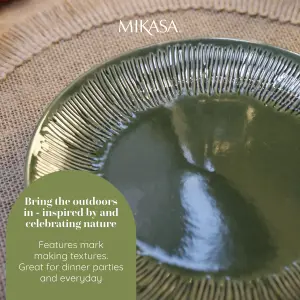 Mikasa Jardin 12-Piece Stoneware Dinner Set, Green