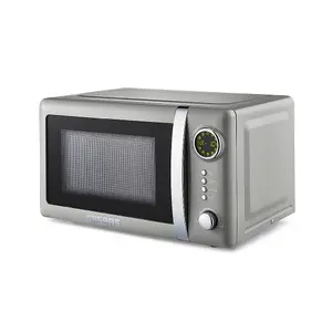 GEEPAS Retrovive 20L Digital Freestanding Microwave Oven 700W, Grey