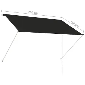 Berkfield Retractable Awning 200x150 cm Anthracite