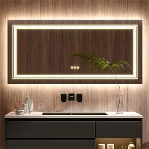 LED Illuminated Bathroom Mirror Fog Free Touch Sensor 80cm H x 160cm W