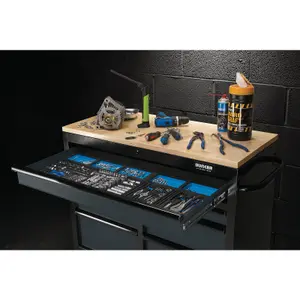 BUNKER Workbench Roller Tool Cabinet, 7 Drawer, 41", Grey 08216