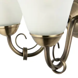 GoodHome Dives Antique brass effect Double Wall light