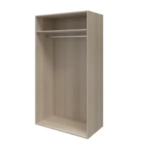 GoodHome Atomia Freestanding Matt oak effect Particle board Wardrobe (H)1875mm (W)1000mm (D)600mm