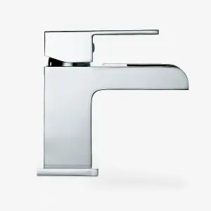 Nes Home Quarter Circle Corner Cloakroom Basin & Waterfall Mixer Tap Waste