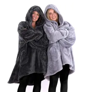 Snug Rug Hoodie Lilac Grey Wearable Blanket Oversized Hooded Blankets for Adults