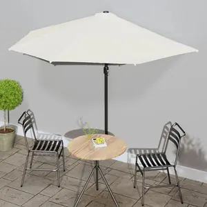 Berkfield Balcony Parasol with Aluminium Pole Sand 300x150 cm Half