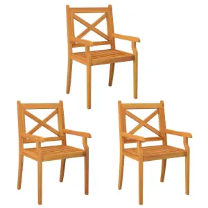 Berkfield Outdoor Dining Chairs 3 pcs Solid Wood Acacia