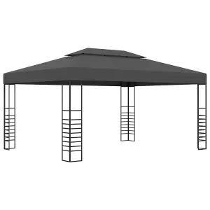 Berkfield Gazebo with LED String Lights 3x4 m Anthracite