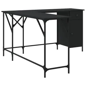 Berkfield Desk Black 141x141x75 cm Engineered Wood