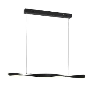 Milagro Swirl LED 90CM Pendant Lamp Formed From Stylish Black Alloy With An Efficient 24W(100W) Built In Light Source