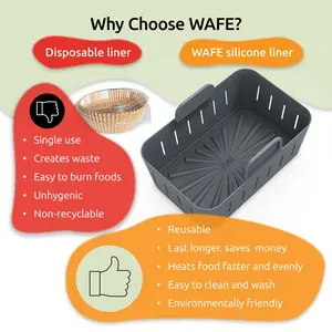 Wafe Air Fryer Liner Dual (Set of 2) Red/Grey