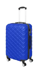 LUGGIT 3 Pcs Travel Lightweight Trolley Luggage Suitcase Set of 3 Sizes, ABS Shell - Quilted Royal Blue