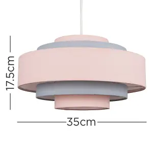 ValueLights Hampshire Modern 3 Tone Pink 5 Tier Cylinder Ceiling Pendant Light Shade