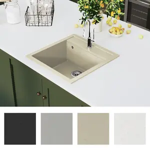 Berkfield Granite Kitchen Sink Single Basin Beige