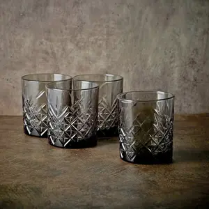 URBNLIVING 345ml 8 Pcs Whisky Scotch Vodka Tumbler Grey Glassware Sets