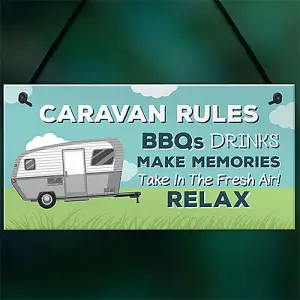 Red Ocean Caravan Rules Plaque Novelty Caravan Accessories Motorhome Gifts And Signs