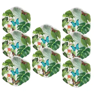 Purely Home Tropical Floral Melamine Side Plates - Set of  8