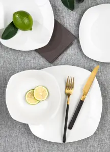 18pc Everyday Square White Dinner Set