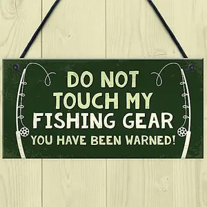 Red Ocean Novelty Fishing Sign Gift For Fisherman Funny Birthday Gifts For Fishing Enthusiast Gift For Men Dad Grandad Him