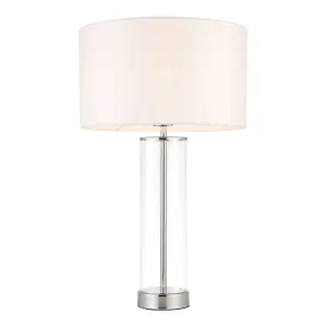 Luminosa Lessina Table Lamp White, Polished Nickel, E27