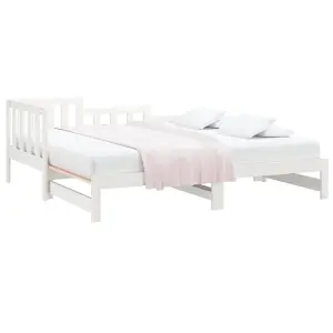 Berkfield Pull-out Day Bed White 2x(90x190) cm Solid Wood Pine