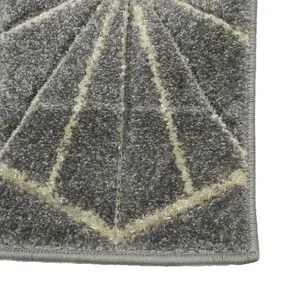 Portland Grey Geometric Small Rug, (L)150cm x (W)80cm