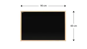 ALLboards Magnetic Chalkboard with Wooden Frame 90x60cm, Magnetic Chalkboard chalk