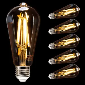 Aigostar E27 Vintage Light Bulbs, 4W LED Filament Bulb, 2200K Edison Bulb E27