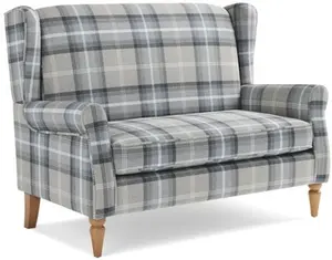 Dunelm Oswald Small 2 Seater Sofa, Country, Grey Oswald Wingback, Textured Weave Fabric