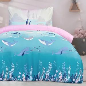 Smart Living Luxury Soft & Reversible Winter Wonderland Arctic Animals Duvet with Pillowcase