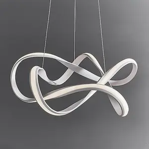 Luminosa Synergy LED Ceiling Pendant Textured White & White Silicone