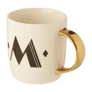 Maison by Premier Mimo Diamond Deco M Letter Monogram Mug