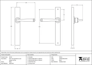 From The Anvil Black Avon Slimline Lever Latch Set