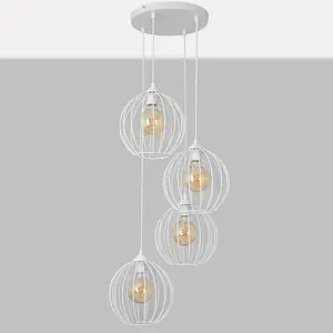 Luminosa Mercure Cluster Pendant Ceiling Light White 40cm