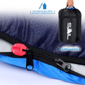 SAIL 'One' Waterproof Sleeping Bag 3-4 Season Indoor & Outdoor Camping Hiking - Blue