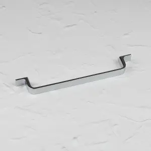 160mm Polished Chrome Cabinet Handle Silver Strap Cupboard Door Drawer Pull Kitchen Wardrobe Furniture Replacement