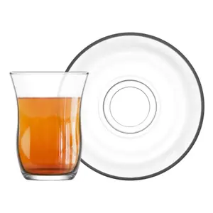 LAV - Harman Glass Tea Cup & Saucer Set - 95ml - 12pc