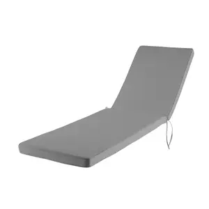 GoodHome Tiga Steel grey Plain colour Sunlounger cushion (L)190cm