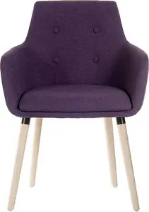 Four Legged Chair in Soft Brushed Plum Fabric