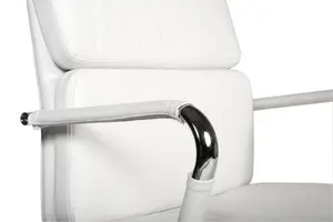 Deco Visitor Chair White with stylish cantilever frame and removable arm covers