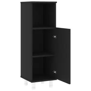 Berkfield Bathroom Cabinet Black 30x30x95 cm Engineered Wood