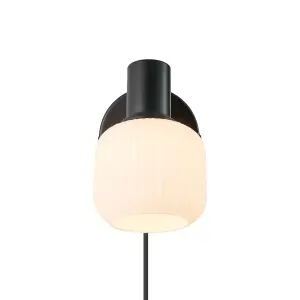 Nordlux Milford Mini Indoor Bedroom Living Dining Hallway Wall Light In Black (Height) 16.5cm