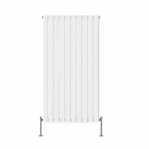 Rinse Bathrooms Vertical Radiators 1600x680mm Flat Panel Column Designer Radiator White Single Radiators Central Heating