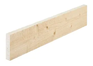 Rough Sawn Whitewood spruce Stick timber (L)2.4m (W)150mm (T)25mm, Pack of 6