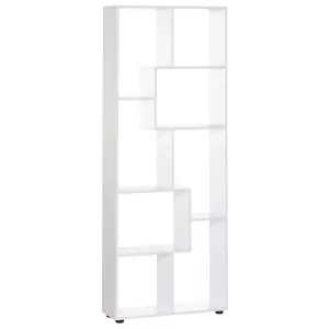 HOMCOM Multipurpose 8-Grid Bookshelf Decorative Shelf, Bathroom, Kitchen White