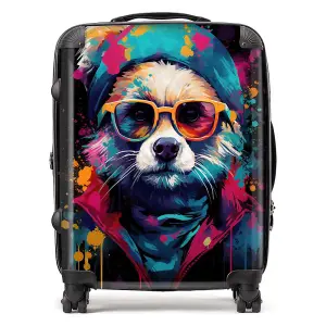 Multi Coloured Splashart Dog Suitcase - Large