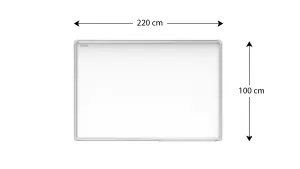 ALLboards Whiteboard dry erase magnetic surface aluminium frame 220x100 cm PREMIUM EXPO